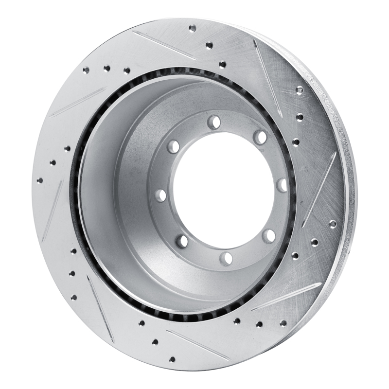 Ford E-350 Super Duty Brake Rotor (1) - Rear Left - R1 Concepts - Drilled & Slotted - Silver - `08-`19